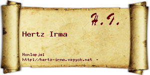 Hertz Irma névjegykártya